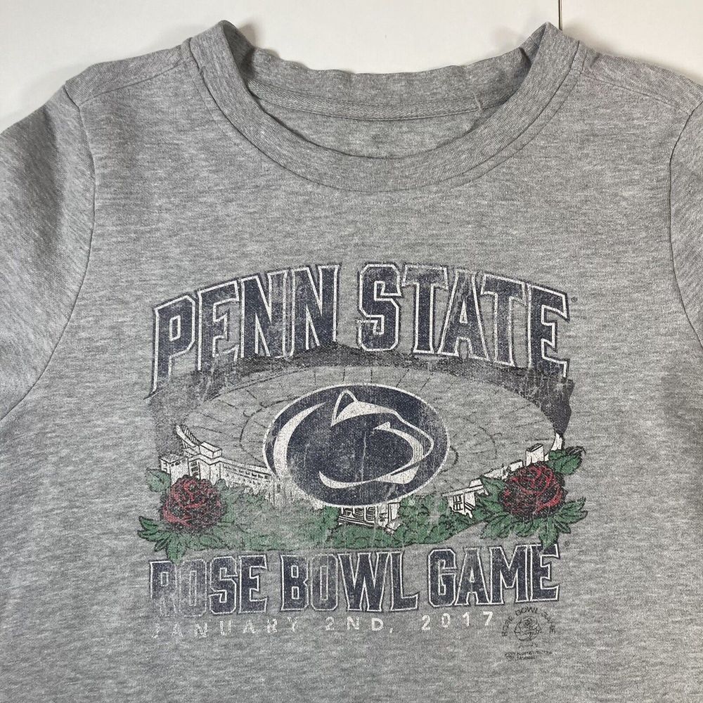 Penn State Crewneck Sweatshirt XL 2017 Gray Rose Bowl Football Graphic Faded